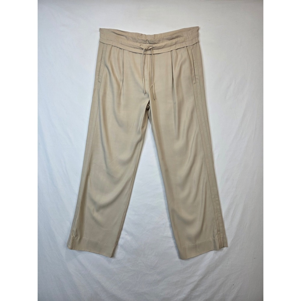 REISS Women's Size 4 Beige Wide Leg Drawstring Pull On Pants Trousers - Picture 8 of 8